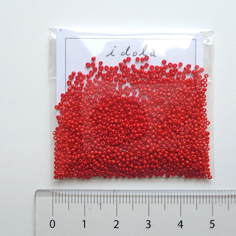 シードビーズ　（JFF035　レッド　size外径:約1.4mm　特小)    【4g】