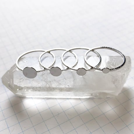 貼り付けリングパーツ・平皿（Φ3mm　シルバー)  【2個セット】