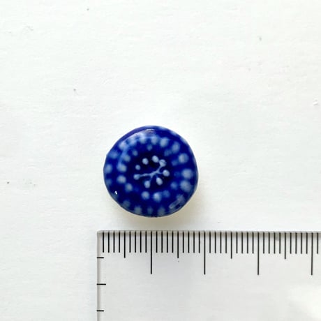 ののむらみなみ　陶器ボタン（うみの花　青）