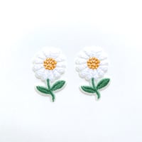 お花・ホワイト(ワッペン)【2枚セット】