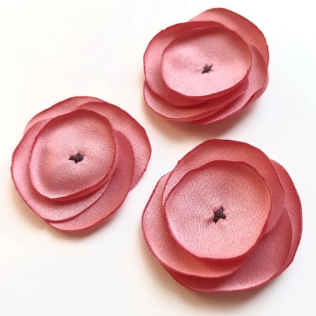 サテンフラワー（サーモンピンク）2枚セット