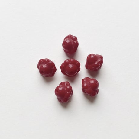 ナツメビーズ  (FEG1225 ≒Φ8mm×7mm レッド) 【6個セット】