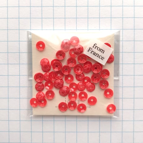 スパンコール 亀甲 4mm（FFS292レッド）【0.4g】