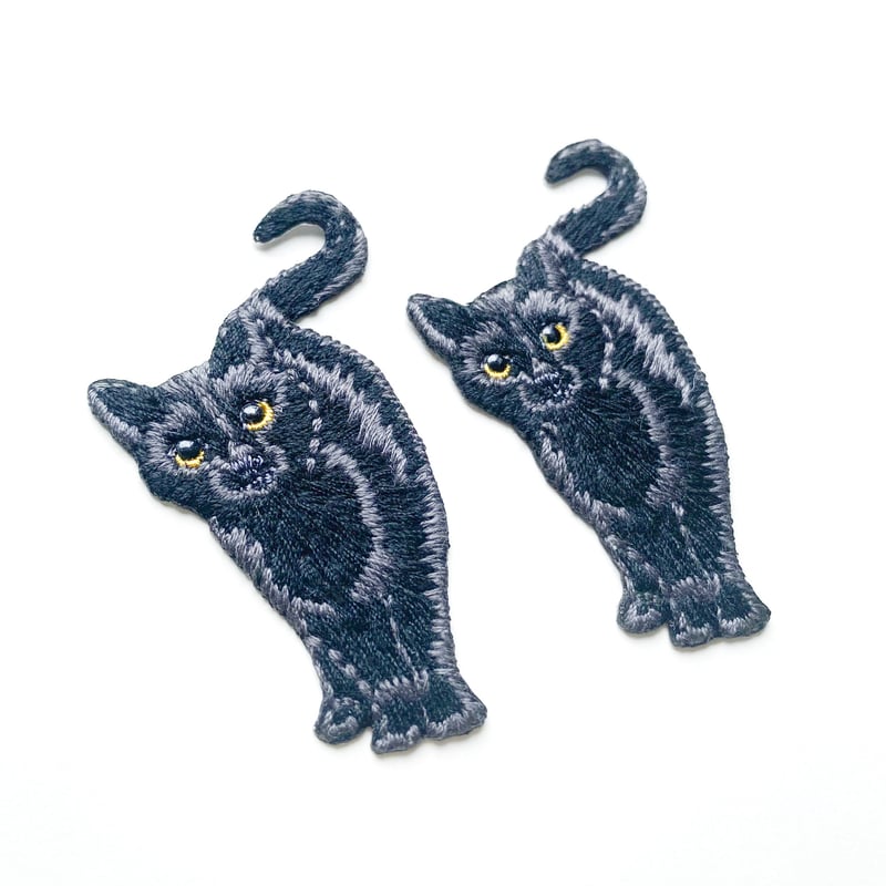 ネコ・ブラック(ワッペン)【2枚セット】 | idola