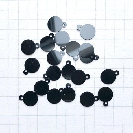 カン付きスパンコール 10mm×8mm（FFS054  マットブラック）【20枚セット】