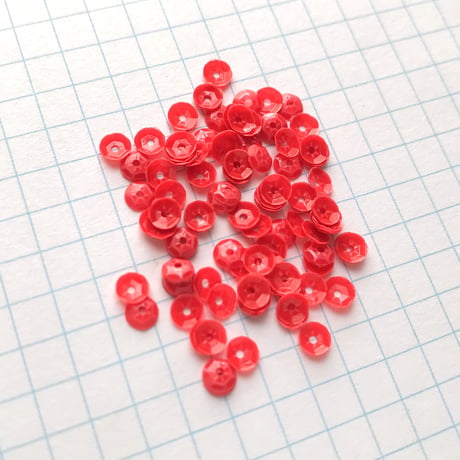 スパンコール 亀甲 4mm（FFS292レッド）【0.4g】