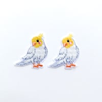 とり・ホワイト(ワッペン)【2枚セット】