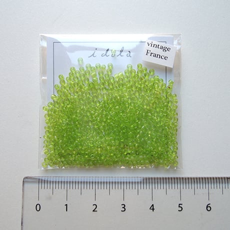 シードビーズ　（JFF012　グリーン　size外径:約1.9mm　丸小)    【4g】