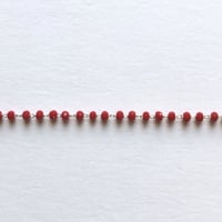 ボタンカットビーズチェーン（レッド×ゴールド）【10cm単位】