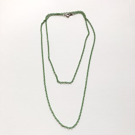 カラーアズキチェーンネックレス（ライムグリーン）【70cm】