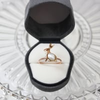 blister pearl rabbit ring *yellow x rose gold