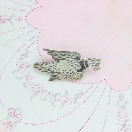 monogram bird brooch *JB