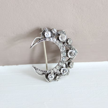 crescent brooch *old cut paste