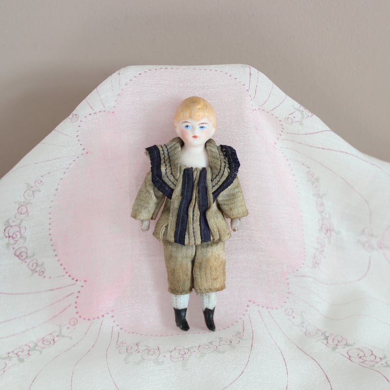 アンティークドール 2体セット german miniature doll set *twins & two tiny dol