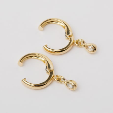 antique diamond clip-on earrings *raindrops_K18 gold