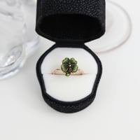 micro mosaic four leaf clover ring