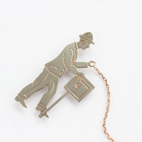 art deco brooch set * organ grinder & monkey
