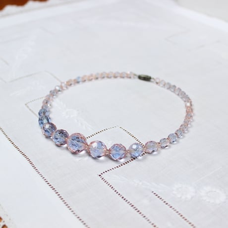 bi-colour glass choker *blue pink