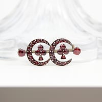 bohemian garnet brooch *double crescent
