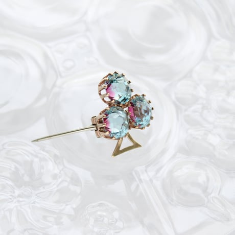 tinted glass club brooch