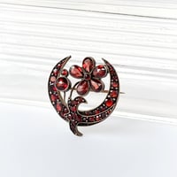 garnet brooch *crescent and flower