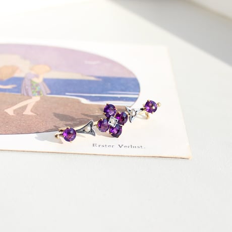 floral bar brooch *amethyst & pearl