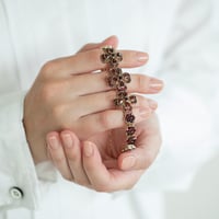 bohemian garnet four leaf clover bracelet
