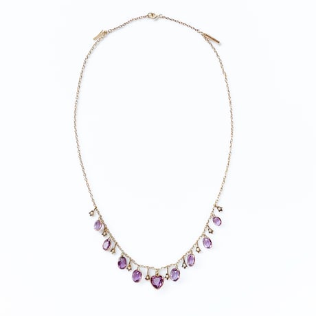amethyst & pearl fringe necklace