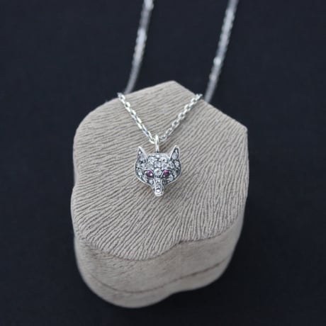 diamond and ruby fox pendant charm
