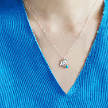 kitten with ball pendant * turquoise
