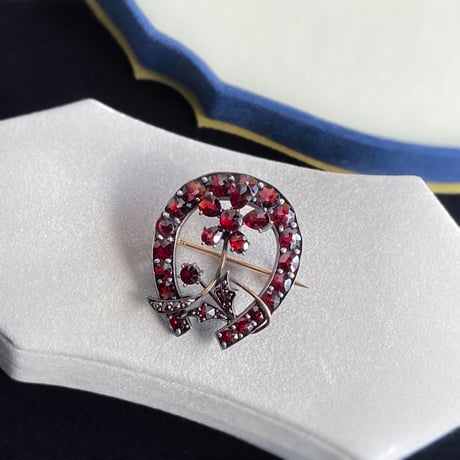bohemian garnet brooch *horse shoe