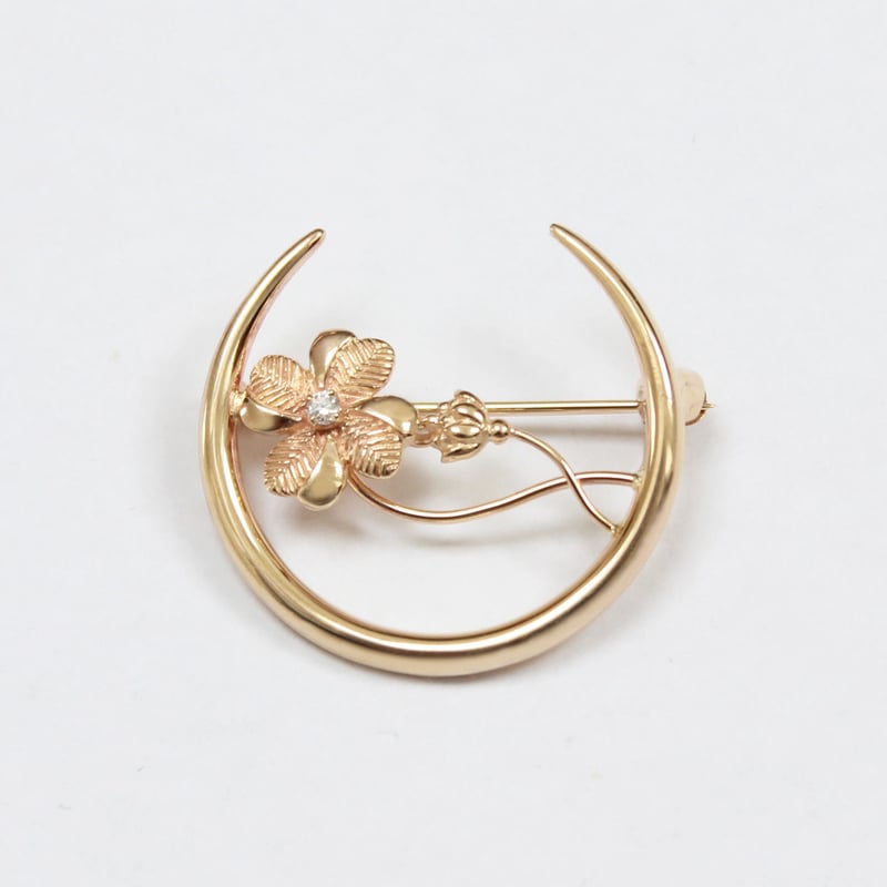 crescent brooch *clover | tinycrown