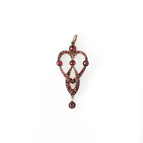 bohemian garnet pendant charm *art nouveau