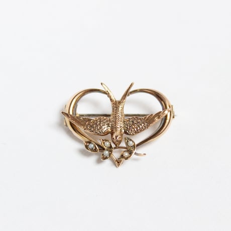 art nouveau swallow brooch *seedpearl
