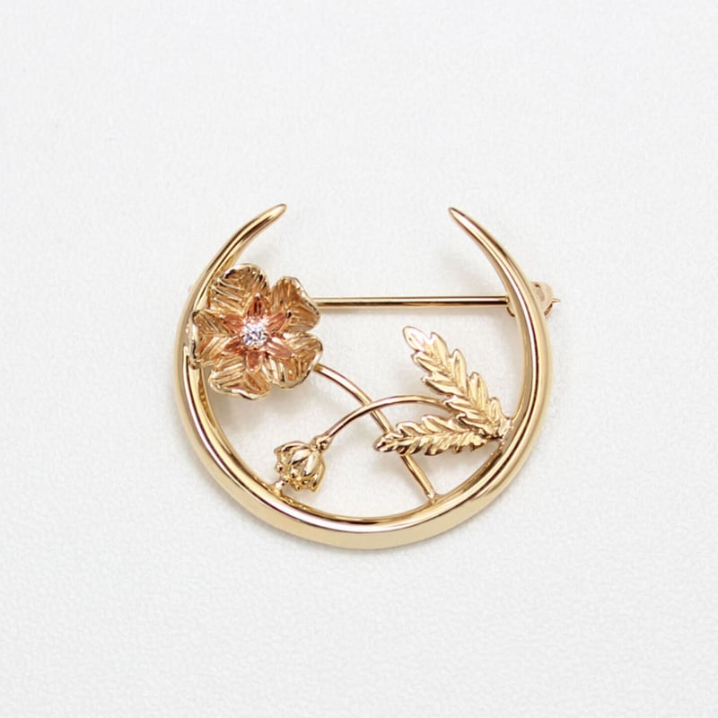 crescent brooch *flower | tinycrown