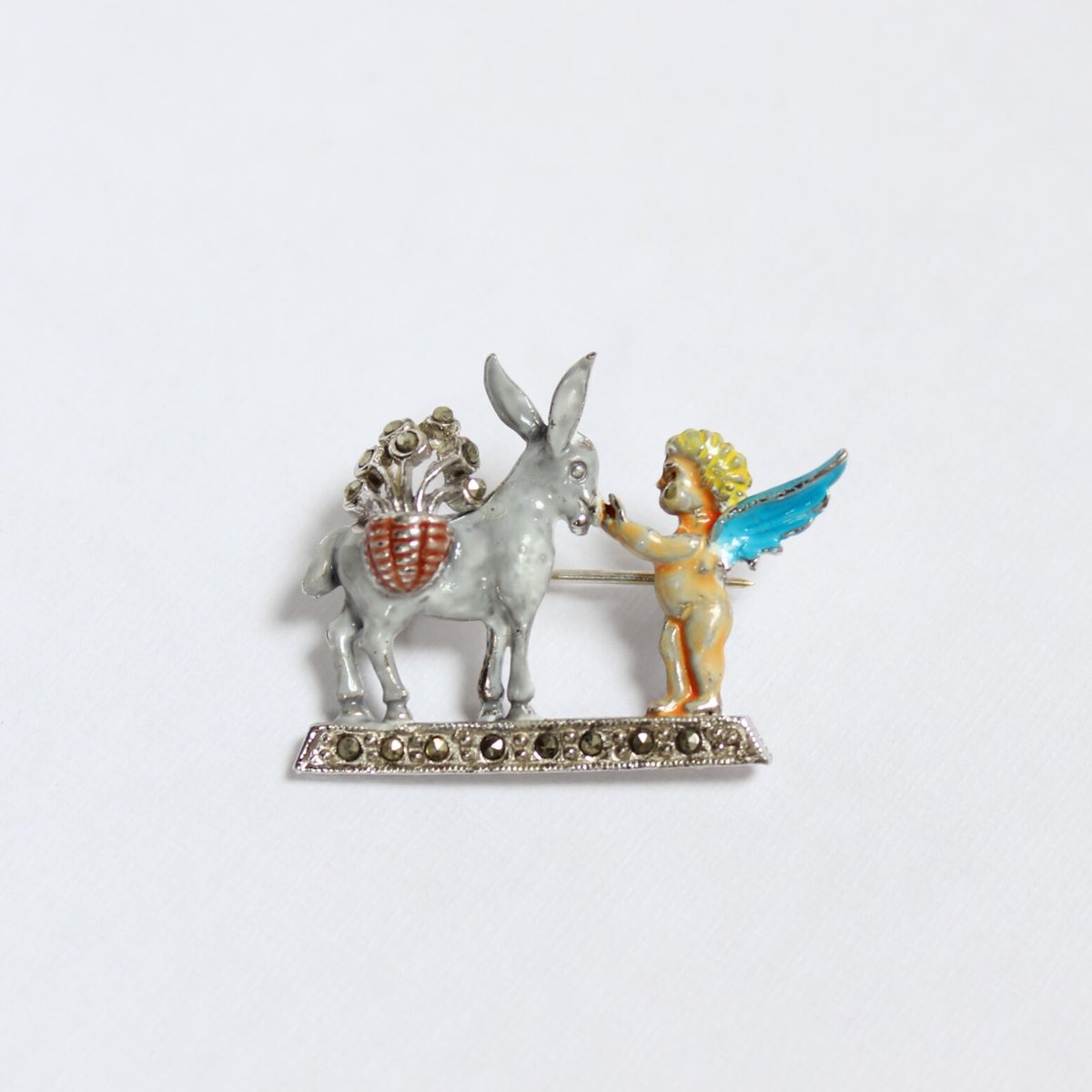 donkey and angel brooch *marcasite | tinycrown
