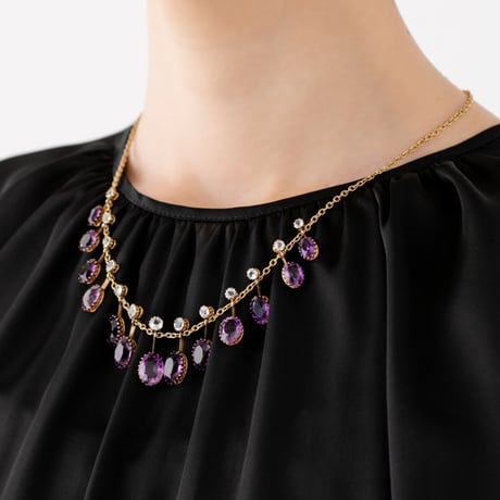 fringe necklace *topaz & amethyst