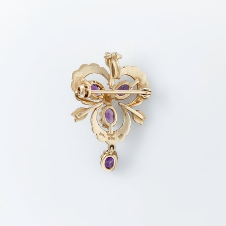 clover pendant brooch *amethyst & pearl