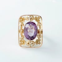 flower garland ring *amethyst