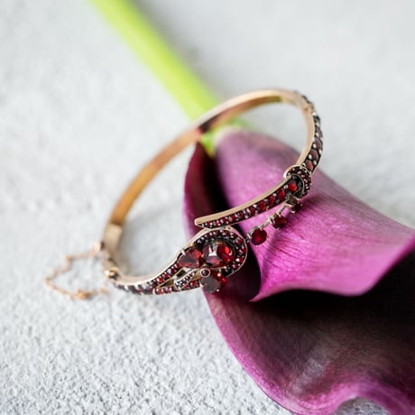 bohemian garnet bangle *crescent & clover