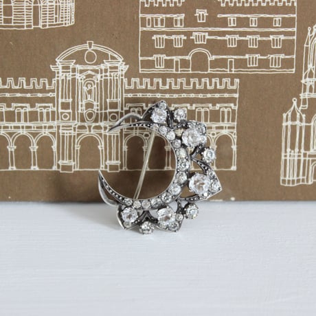 crescent brooch *old cut paste