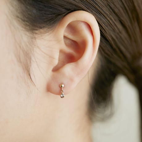 antique diamond earrings *raindrops_K10 gold