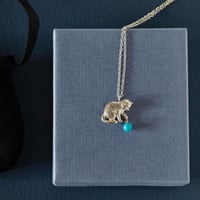 kitten with ball pendant * turquoise