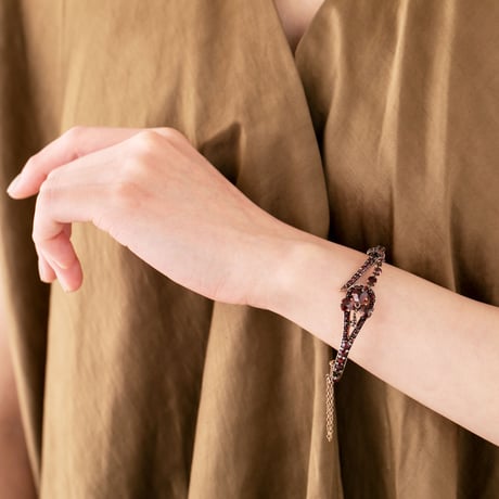 bohemian garnet bangle *crescent & clover