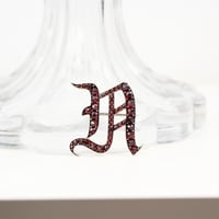 bohemian garnet brooch *initial A