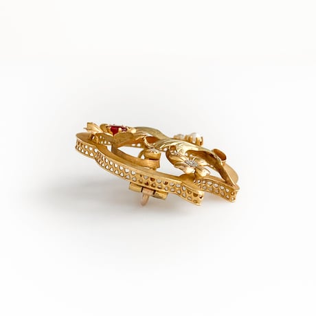 french floral brooch *18ct gold & spinel