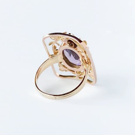 flower garland ring *amethyst