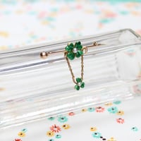 enamel clover swing brooch
