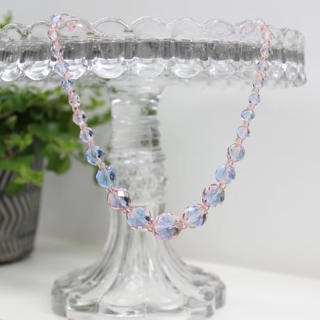 bi-colour glass choker *blue pink