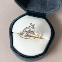 mouse ring *diamond, ruby, pearl&gold